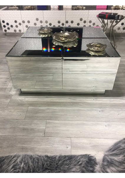 Orta Sehpa Aynalı 100X100 Yükseklik 38 cm