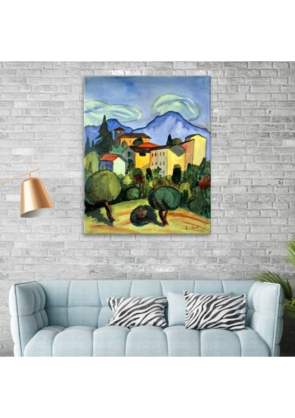 Landschaft Und Die Häuser Tablo fiyatları
