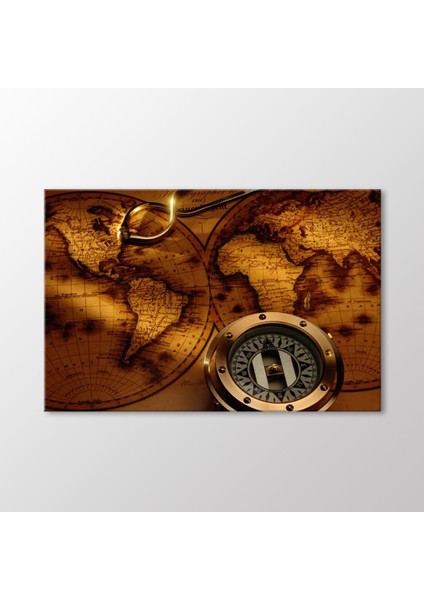 Compass And World Map Tablo