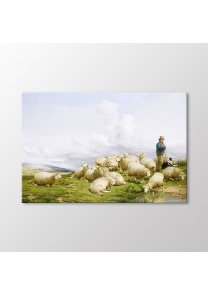 Shepherd With Sheep Tablo