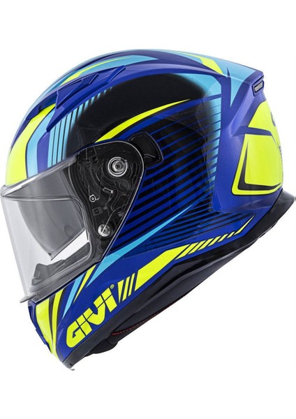 Storm Slant Mat Mavi-Turuncu Kask