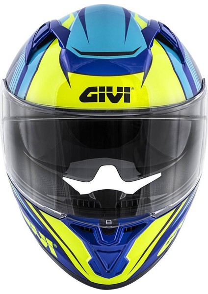 Storm Slant Mat Mavi-Turuncu Kask