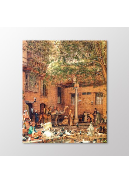 Coptic Patriğinin Evinin Avlusu Kahire 1864 Tablo