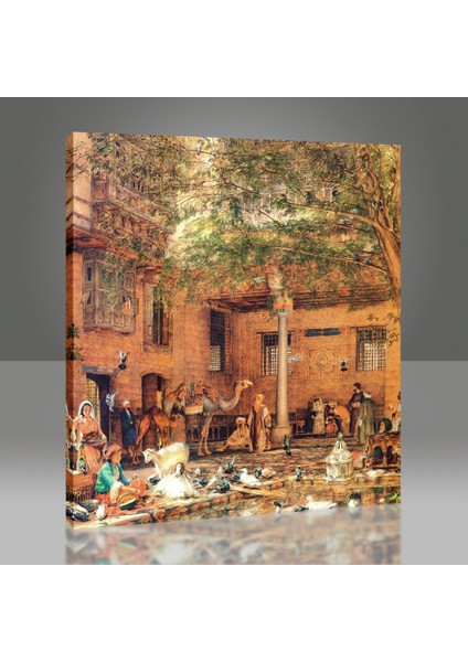 Coptic Patriğinin Evinin Avlusu Kahire 1864 Tablo