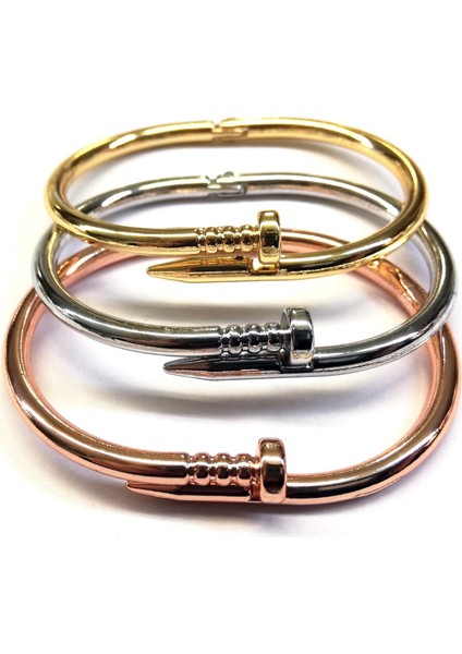 Kombin Çivi Bileklik Kelepçe Rose-Altin-Gümüş Renk