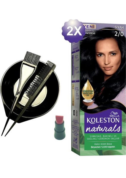 Koleston Naturals Siyah Saç Boyası 2.0 x 2 Adet - Saç Boyama Kabı