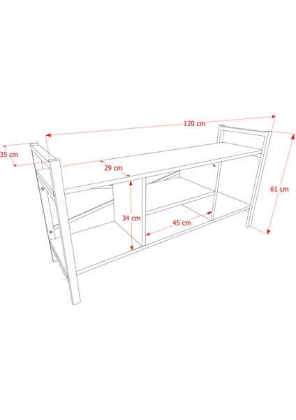 Tv Sehpası Raflı Tv Ünitesi Televizyon Sehpası Çam