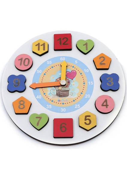 Wooden Toys Eğitici Geliştirici Geometrik Şekilli Bultak Saat