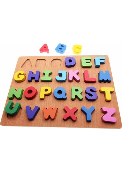 Wooden Toys Ahşap Eğitici Geliştirici Kabartmalı Alfabe Seti