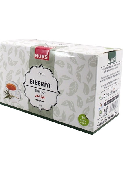 Biberiye Bardak Poşet Bitki Çayı 20'li