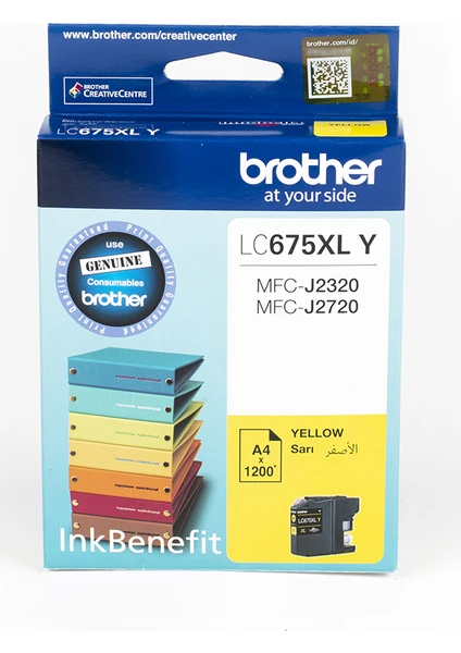 BROTHER LC675XLY Sarı Mürekkep Kartuş (1200 Sayfa)