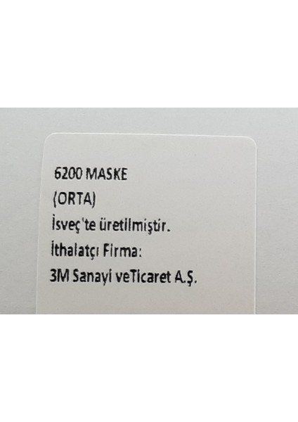 3m 6200 Yarım Yüz Gaz Maskesi (Orta Boy) ve Filitre Seti