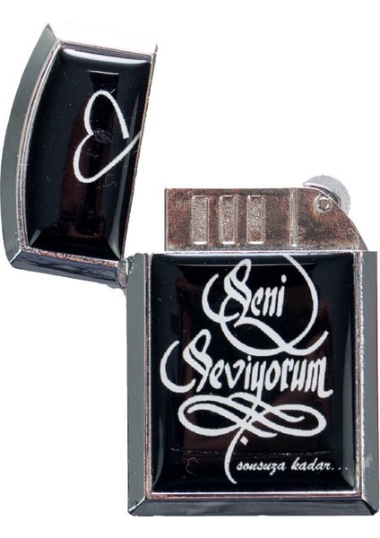 Sevgi Temalı Gazlı Metal Çakmak