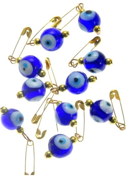 Hdmarketim Maşallahlık Iğneli Cam Nazar Boncuğu 10 Adet 1,cm 5966