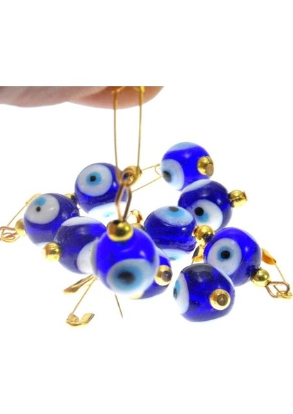 Hdmarketim Maşallahlık Iğneli Cam Nazar Boncuğu 10 Adet 1,cm 5966 modelleri