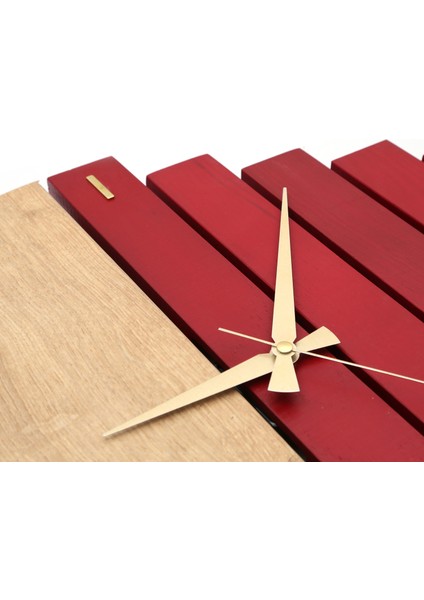 Wooden Sections Ahşap Modern El Yapımı Duvar Saati 5027_PURPUROT