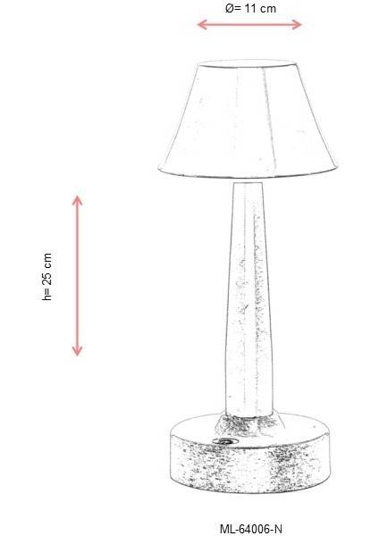 ML-64006-N Nikel Kaplama Masa Lambası LED Metal Pleksi 11cm