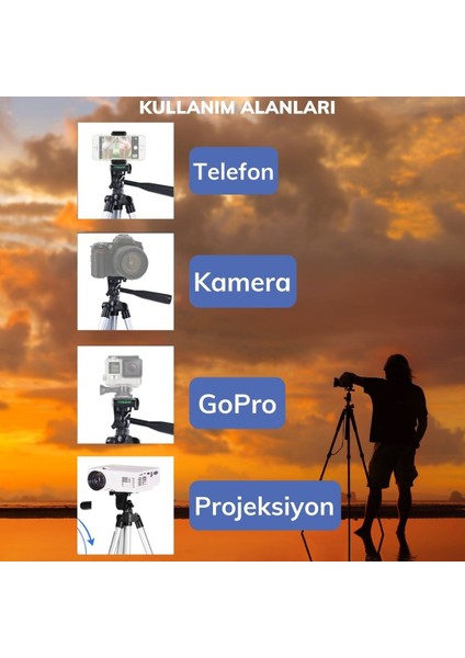 360 Derece Ayarlanabilir Katlanabilir Profesyonel Çekim Fotoğraf Makinası 105 cm Tripod indirimleri