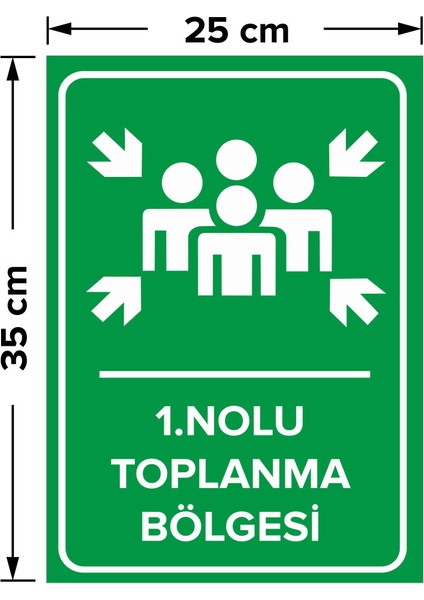 - 1. Nolu Toplanma Bölgesi Levhası - Sac Malzeme 25 x 35 cm fiyatları