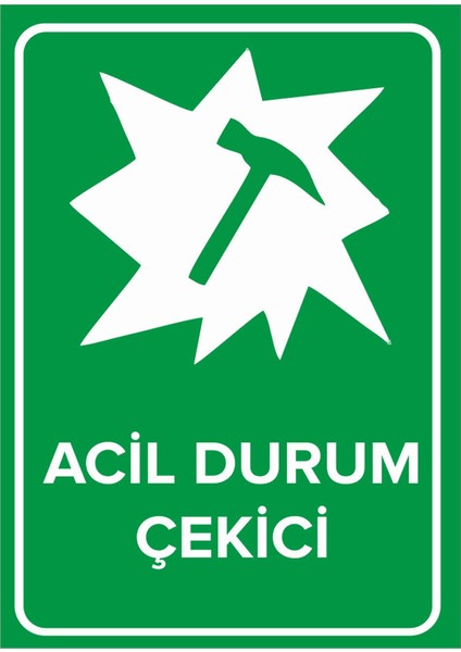 - Acil Durum Çekici Levhası - Sac Malzeme 25 x 35 cm