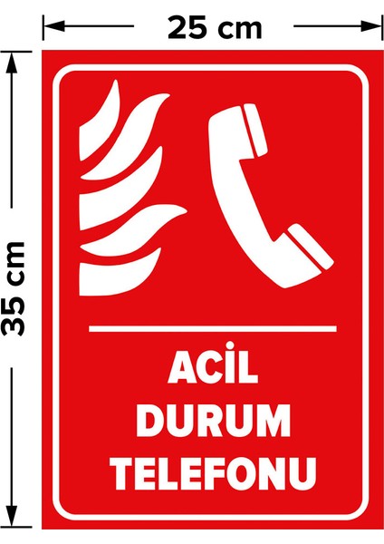 - Acil Durum Telefon Levhası - Sac Malzeme 25 x 35 cm fiyatları