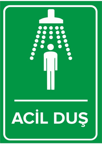 - Acil Duş Levhası - Sac Malzeme 25 x 35 cm