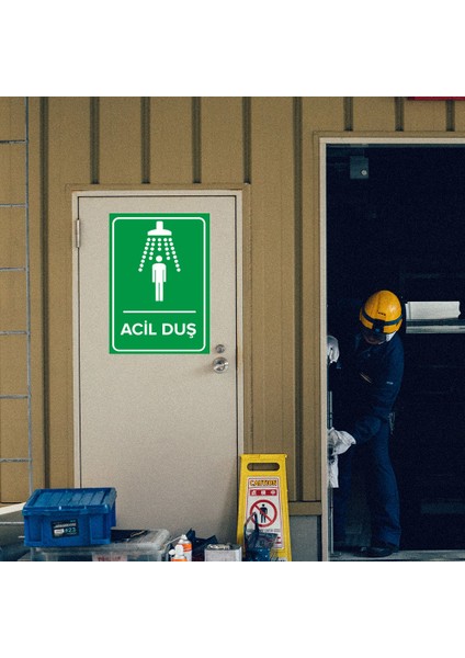 - Acil Duş Levhası - Sac Malzeme 25 x 35 cm modelleri