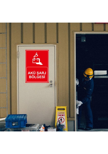 - Akü Sarj Bölgesi Levhasi - Sac Malzeme 25 x 35 cm modelleri