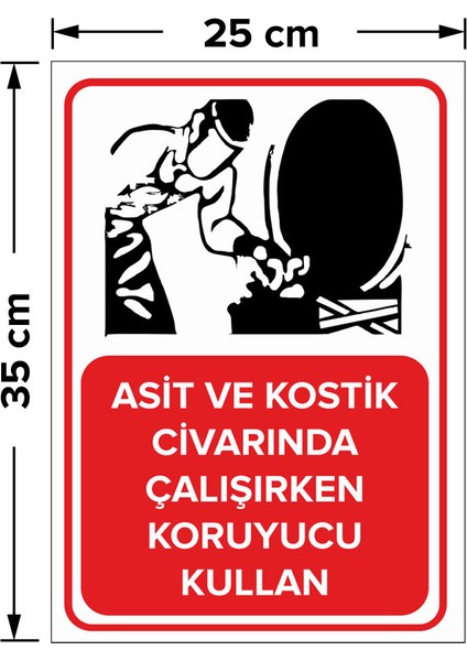 - Asit Ve Kostik Civarında Çalışırken Koruyucu Kullan Levhası - Sac Malzeme 25 x 35 cm fiyatları