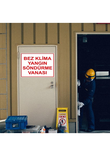 - Bez Klima Yangın Söndürme Vanası Levhası - Sac Malzeme 25 x 35 cm