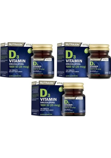 D3 120 Tablet - D Vitamin Takviyesi x 3 Adet