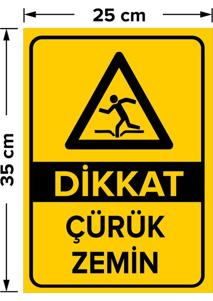 - Dikkat Çürük Zemin Levhası - Sac Malzeme 25 x 35 cm