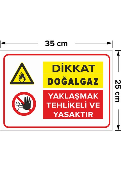 - Dİkkat Doğalgaz Yaklaşmak Tehlikeli Ve Yasaktır Levhası - Sac Malzeme 25 x 35 cm fiyatları