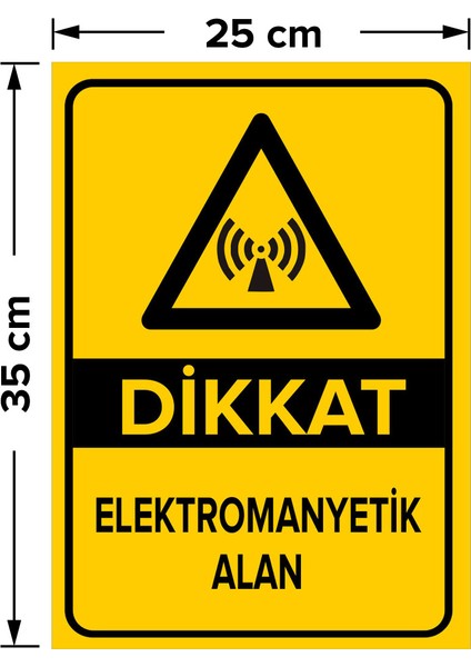 - Dikkat Elektromanyetik Alan Levhası - Sac Malzeme 25 x 35 cm fiyatları