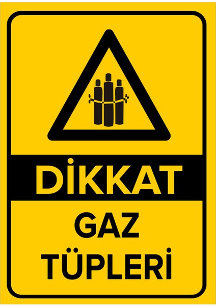 - Dikkat Gaz Tüpleri Levhası - Sac Malzeme 25 x 35 cm