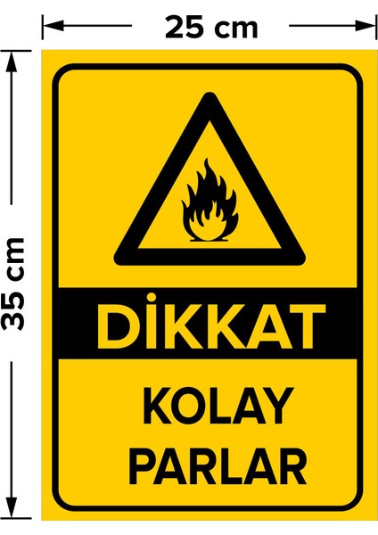 - Dikkat Kolay Parlar Levhası - Sac Malzeme 25 x 35 cm fiyatları