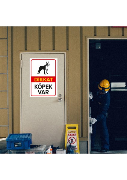 - Dikkat Köpek Var Levhası / Boston Terrier - Sac Malzeme 25 x 35 cm fırsatları