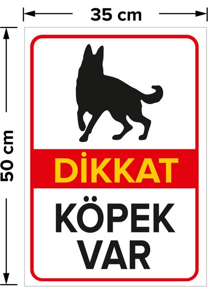 - Dikkat Köpek Var Levhası Alman Çoban Köpeği - Sac Malzeme 35 x 50 cm