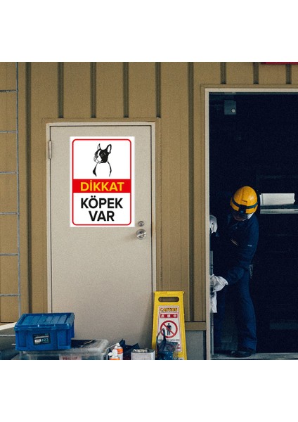 - Dikkat Köpek Var Levhası Minik Dikkatli Terrier - Sac Malzeme 25 x 35 cm fırsatları