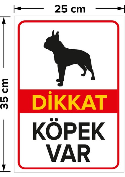 - Dikkat Köpek Var Levhası Siyah Boston Terrier - Sac Malzeme 25 x 35 cm fiyatları
