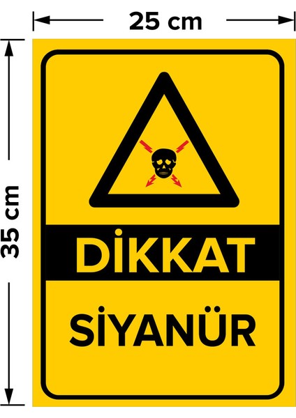 - Dikkat Siyanür Levhası - Sac Malzeme 25 x 35 cm fiyatları