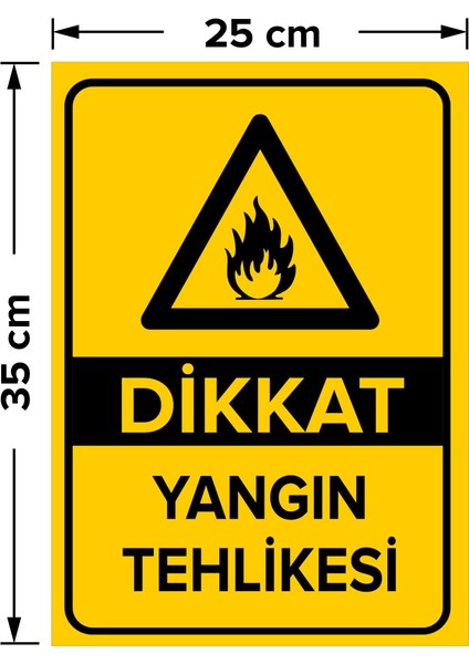 - Dikkat Yangın Tehlikesi Levhası - Sac Malzeme 25 x 35 cm fiyatları