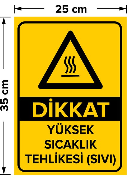 - Dikkat Yüksek Sıcaklık Tehlikesi Levhası - Sac Malzeme 25 x 35 cm fiyatları