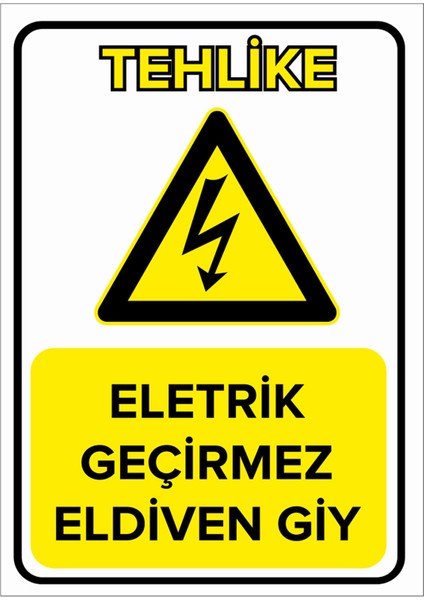 - Elektrik Geçirmez Eldiven Giy Levhası - Sac Malzeme 25 x 35 cm