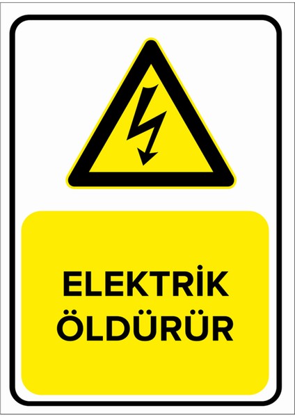 - Elektrik Öldürür Levhası - Sac Malzeme 25 x 35 cm
