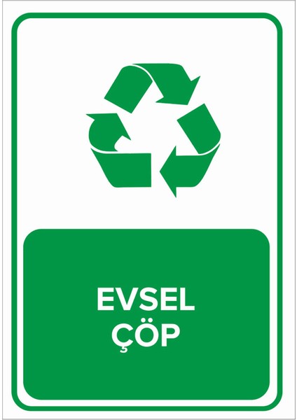 - Evsel Çöp Levhası - Sac Malzeme 25 x 35 cm