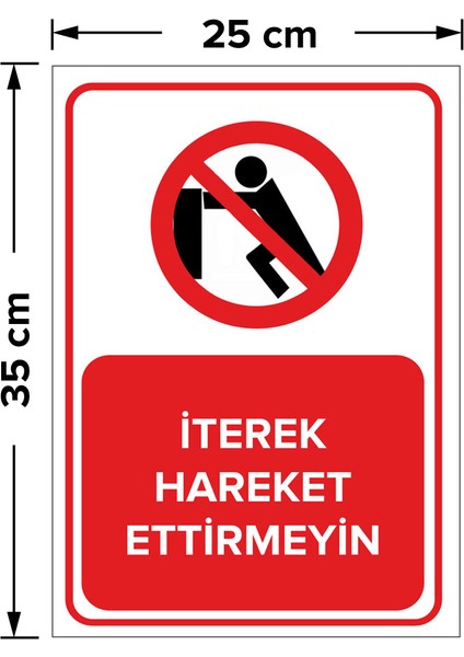 - İterek Hareket Ettirmeyin Levhası - Sac Malzeme 25 x 35 cm fiyatları