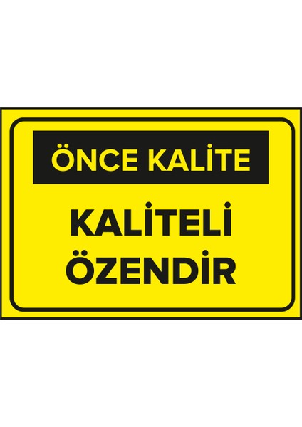 - Kalite Özendir Levhası - Sac Malzeme 25 x 35 cm
