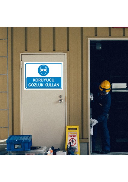 - Koruyucu Gözlük Kullan Levhası - Sac Malzeme 25 x 35 cm modelleri