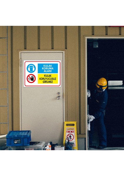 - Kulak Koruma Alanı Kulak Koruyucusuz Girilmez Levhası - Sac Malzeme 25 x 35 cm modelleri